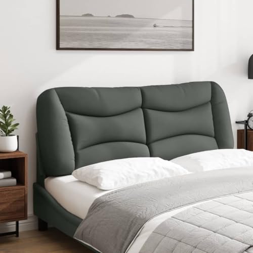 Wall-Mounted Headboard Cushion Full Size 54.7-Inch Charcoal Grey Upholstered Backrest Pillow for Bedroom Reading Support - size: 53.9" & 1