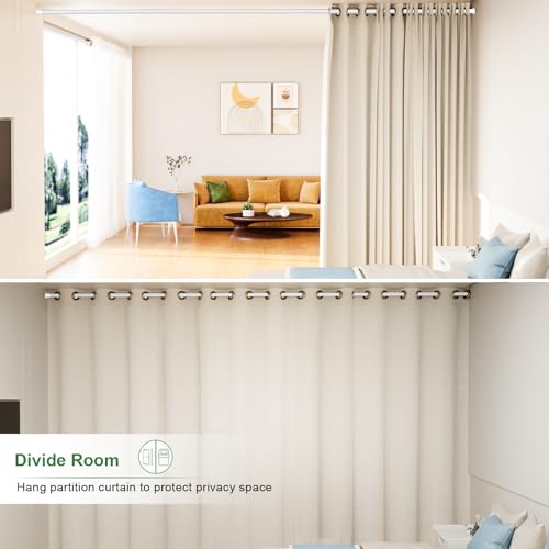 Heavy Duty Tension Curtain Rod No Drilling, 63-123 Inch Adjustable | 1.26" Diameter Pole, Spring Loaded, Non Slip, Renter Friendly Curtain Rod for Windows/Room Divider/Balcony/Patio, Matte White - color: Matte White, size: 63-123 Inches