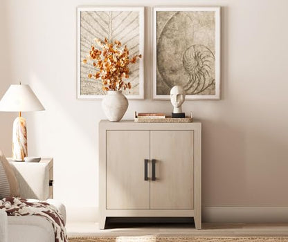 WAMPAT Buffet Cabinet with Storage, Kitchen Sideboard Cabinet with Door and Adjustable Shelf, Modern Farmhouse Credenza Wood Coffee Bar Table for Kitchen, Dining Room, Living Room, Beige - color: Beige