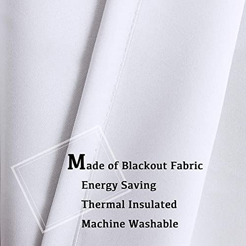 Turquoize Pure White Blackout Window Drapes Room Darkening Themal Insulated Grommet/Eyelet Top Nursery/Living Room Curtains for Bedroom/Living Room Each Panel 42 in x 54 in (W x L) (Set of 2 Panels) - color: Pure White, size: 42"W x 54"L (Pack of 2)