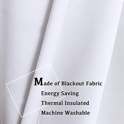 Turquoize Pure White Blackout Window Drapes Room Darkening Themal Insulated Grommet/Eyelet Top Nursery/Living Room Curtains for Bedroom/Living Room Each Panel 42 in x 54 in (W x L) (Set of 2 Panels) - color: Pure White, size: 42"W x 54"L (Pack of 2)