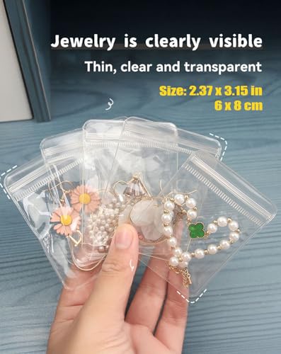 100Pcs Anti Tarnish Jewelry Bags Clear Pvc Jewelry Storage Pouches with Zipper Plastic Packing for Earrings (Anti Tarnish Clear Earrings Bag 2.37x3.15 in) - color: 100Pcs Anti Tarnish Clear Earrings Bag 2.37x3.15 in