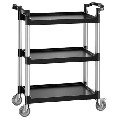 VEVOR Utility Cart, 300 lbs Load Capacity, 3-Tier Utility Plastic Cart with 360° Swivel Wheels (2 with Brakes), 24.4 x 16.1-inch Food Service Cart for Warehouse, Office, Home, Restaurant, Kitchen | Utility Cart Equipped with Brake Casters, Multi-Purpose S