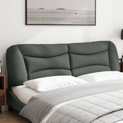 Wall Mounted Headboard Cushion for King Bed, 72 Inch Wavy Striped Upholstered Backrest Pillow, Breathable Fabric Reading Support for Bedroom, Dark Gray - color: Dark Gray 3