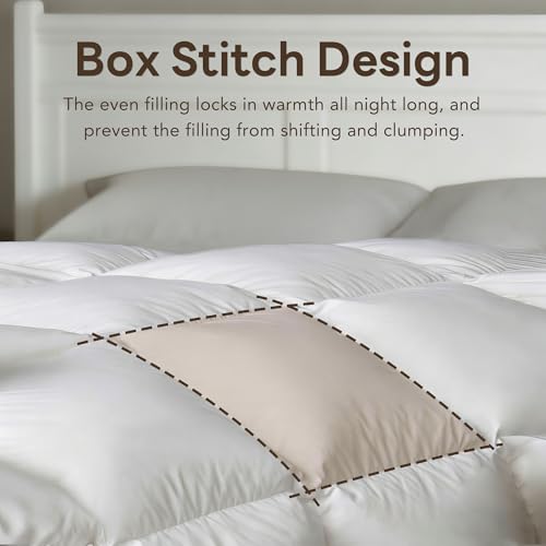 Luxury White Goose Feathers Down Fiber Comforter Twin Size Duvet Insert | Hotel Collection 100% Cotton Cover Fabric,All Season Medium Warmth,High Fill Power,8 Corner Tabs,Breathable,Hypoallergenic - size: Twin (68''x 90'')