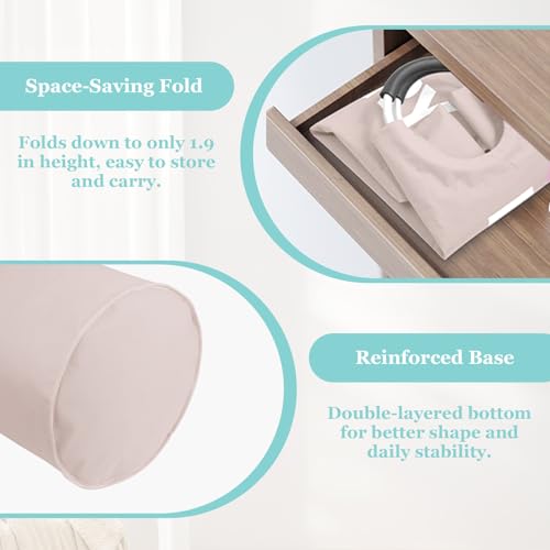 WOOHA 125L Large laundry basket,Collapsible laundry hamper, Tall Clothes Baskets Folding Washing Bin Foldable Fabric Hamper Bags for Bedroom, Closet,Bathroom,College,laundry bag,khaki - color: khaki, size: 125L-XXXL