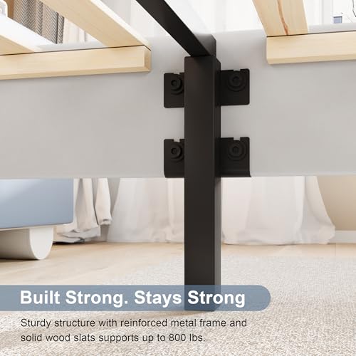 Einhomn Twin Size Bed Frame with Headboard, Upholstered Velvet Platform Bedframe with Solid Wooden Slats, Noise-Free, No Box Spring Needed, Easy Assembly, White - color: White, size: Twin