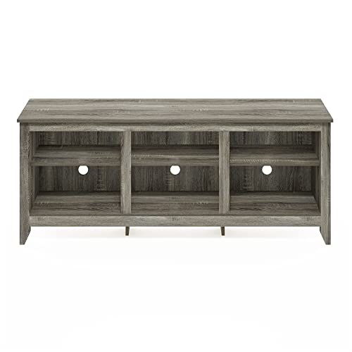 Furinno Jensen TV Stand for TV up to 65 Inch, 2-Tier Grey Entertainment Center, TV Console with Cable Management, for Living Room, Bedroom, Grey Oak - color: Grey Oak