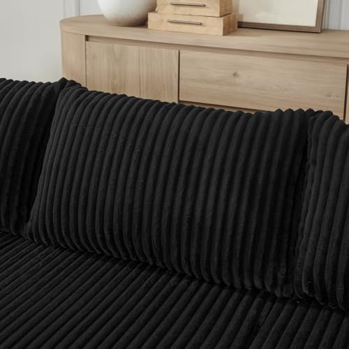 Geelife Compact Modular Sectional Sofa - Black - Minimalist Design - Family-Friendly - Space-Saving for Small Living Rooms