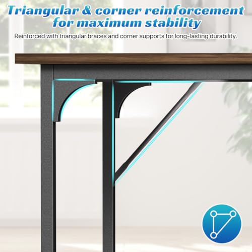 Computer Desk 47 inch Length Study Writing Table, Adjustable feet, Modern Furniture for Home Office, Brown - color: Brown, size: 47 inch