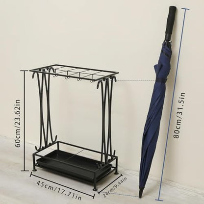 Umbrella Holder, Umbrella Stand Indoor Entryway, Umbrella Holder Outdoor, Umbrella Rack, Metal, Black