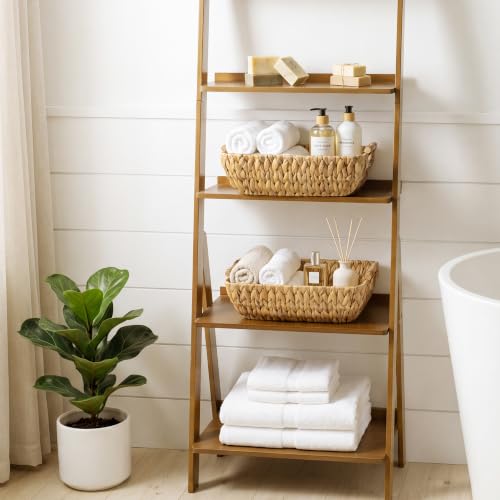 StorageWorks Wicker Baskets for Organizing, Water Hyacinth Storage Baskets | Wicker Storage Baskets for Shelves, Baskets with Wooden Handles, 2-Pack Gifts Basket for Home Decor, Hand-Woven Basket - color: Natural(Water Hyacinth), size: Medium