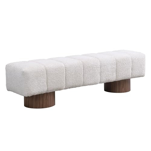 Christopher Knight Home Manila 64" Boucle Dining Bench, Upholstered Ottoman Bench, Rectangular Dining Seat, Spacious Seating, Long Footstool for Living Room Dining Room, No Assembly Needed, Beige - color: Beige