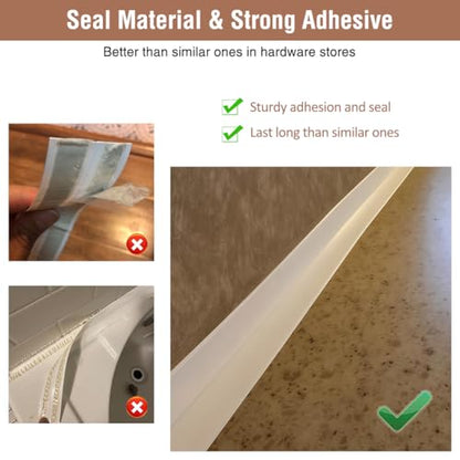 White Caulk Tape Peel & Stick Waterproof Self Adhesive Sealing Tape for Bathroom Kitchen Bathtub Toilet Walls Floors Tiles Wallpaper Decor, No Mess with Glue or Caulking, Quick & Easy Fix in Minutes - style: White-1.5IN-10.5FT