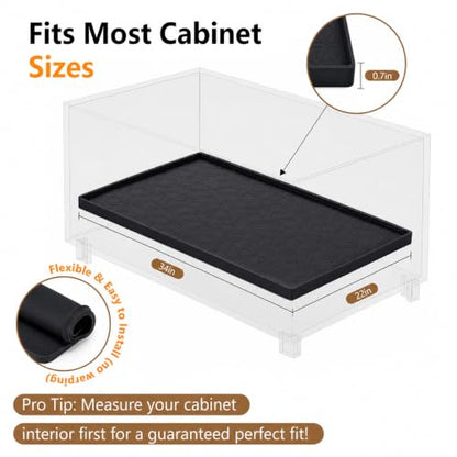 34"x22" Waterproof Cabinet Protector Silicone Under Sink Tray(Black) | Thick Silicone Under Sink Drip Tray with Protective Lip, Flexible Anti-Slip Mat for Kitchen, Bathroom, Laundry & RV - color: Black