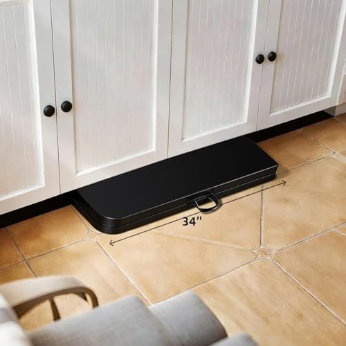 34" Square Folding Table, Portable Folding Card Table with Collapsible Legs & Carrying Handle, Plastic Tables for Camping,Picnic, Office, Party,Black - color: 34"-black(square)