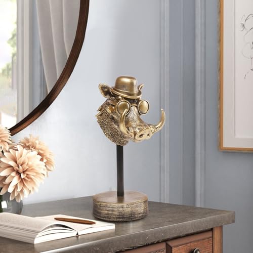 Handcrafted Resin Sculpture (Warthog - Modern Home Decor Accent, Trending Living Room & Office Decor, Elegant Tabletop & Shelf Decor for Desk, Bookshelf, Nightstand - Unique Gift Idea - style: Warthog