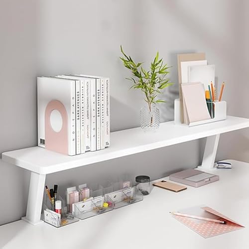 24x7.8 in Clamp on Desk Shelf, Adjustable Floating Desks Shelf Space Saving Desktop Extender Storage Organizer for Office, Dorm, Home Desk Organization, White - size: 24x8in
