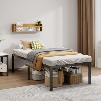 LUMUNANCE Metal Bed Frame Twin XL Size - 18 Inch Heavy-Duty Platform Bed Frame No Box Spring Needed, Easy Assembly, Noise-Free, Sturdy Mattress Foundation, Underbed Storage Space - size: Twin XL, style: 18 Inch