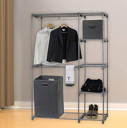 Simple Houseware Foldable Closet Laundry Hamper Basket, Dark Grey - color: Dark Grey