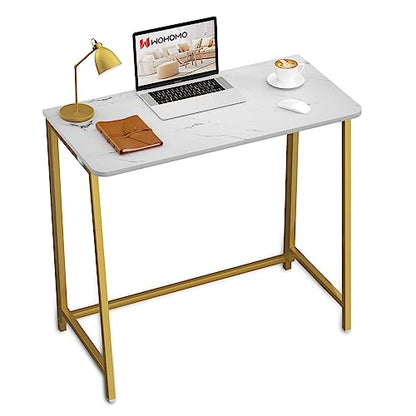 WOHOMO Folding Desk, Small Foldable Desk and Narrow Console Table with Storage,3 Tire Long Sofa Table Behind Couch