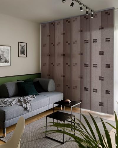 Room Divider Blinds 45.8"-86" x 96", Autumn | Vertical Panel System for Separating Rooms or Covering Closet Doors with Adjustable Track and Trimmable Height - color: Autumn