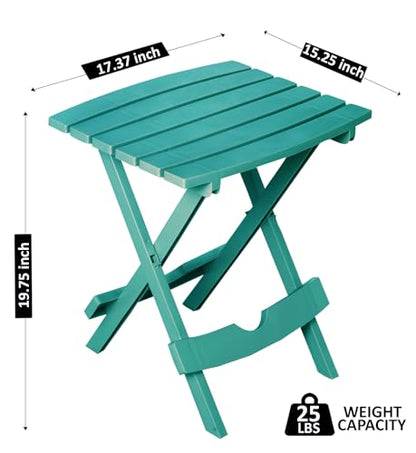 Adams Quik-Fold® Side Table - Teal - color: Teal