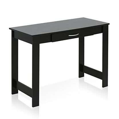 39.2 Wide Gaming Desk with Drawer, Computer Desk with H-Legs, Office Desk, Writing Desk, Desk for Study Room, Dorm, Home Office, Bedroom, Black - color: Black