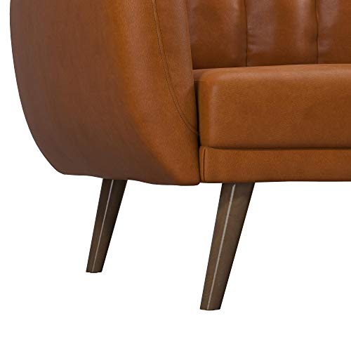 Novogratz Brittany Futon Sofa Bed and Couch Sleeper, Camel Faux Leather - color: Camel Faux Leather