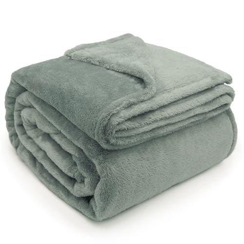 DEZ FURNISHINGS Ultra Soft Plush Fleece Throw Blanket, Double Sided Cozy Thick Warm Blanket for Sofa & Bed, Throw XL (60" x 70"), Sage Green - color: Sage Green, size: Throw XL (60" x 70")
