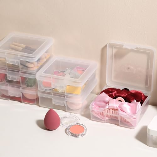 18 Pack Small Clear Plastic Storage Boxes with Lids, Arts & Crafts Storage Boxes & Organizers Storage Container Craft Jewelry Life Item Organizer for Puzzles, Pens, Rings,Nail Polish - size: Small - 18 Pack