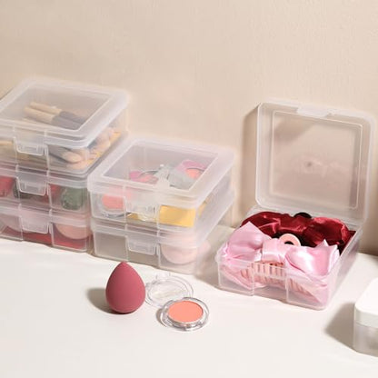 18 Pack Small Clear Plastic Storage Boxes with Lids, Arts & Crafts Storage Boxes & Organizers Storage Container Craft Jewelry Life Item Organizer for Puzzles, Pens, Rings,Nail Polish - size: Small - 18 Pack