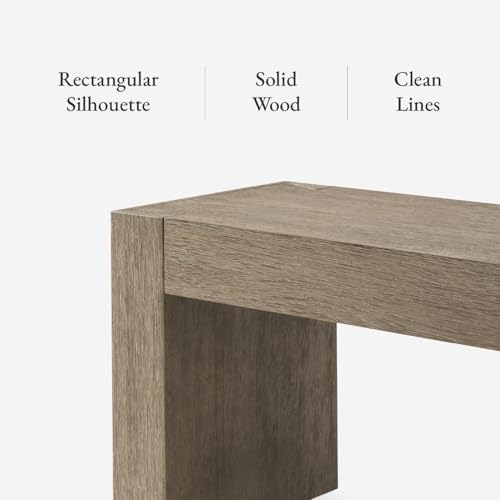 Maven Lane Zeno Bench, Grey Solid Wood | Handcrafted Solid Wood Bench, Ideal for the Living Room, Entryway, Foot of the Bed, or Extra Dining Table Seating - color: Weathered Grey