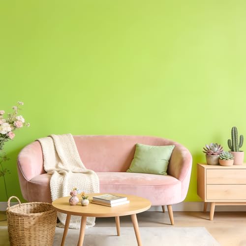 VEELIKE Thick Lime Green Wallpaper Stick and Peel Matte Green Contact Paper for Cabinets Walls Furniture 15.7''x118'' Self Adhesive Waterproof Solid Color Wallpaper for Bedroom Living Room Classroom - color: Lime Green, size: 15.7" x 118"