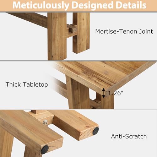 Reclaimed Solid Wood Bench, 43.3" Farmhouse Entryway Bench | Narrow Indoor Bench with Rustic Charm, Hallway, Kitchen, Dining, Bedroom - size: 43.3 Inch