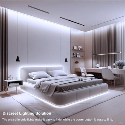 2 Pack Battery Powered LED Strip Lights 9.8Ft for Kitchen (Cool White) | 90 LED High Brightness LED Strip Lights, Cuttable Under Counter Click Light Wireless for Bedroom Cabinet Closet Shelves - color: Cool White