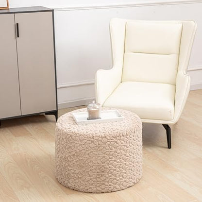 Poofieotto Pouf Ottoman Footstool 20x20x14In Couch Footrest Light Coffee | All-One Foam Pouf, Ottoman Coffee Table,Couch Foot Rest,Chair Footrest,Remov. Cover, Perfect for Living Room, Bedroom & Dorm - color: Light Coffee
