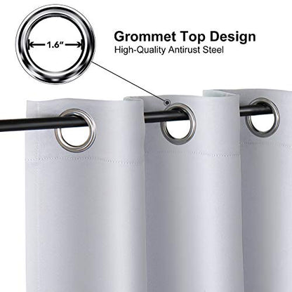 ChrisDowa Room Darkening Curtains for Bedroom and Living Room 40 Inch Long | 2 Panels Set, Thermal Insulated, Noise Reducing, Grommet, Blackout, Window Treatment Drapes, Greyish White, 29 x 40 Inch - color: Greyish White, size: 29"W x 40"L (Pack of 2)