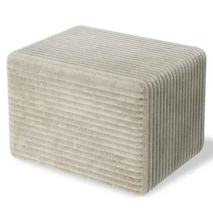 WLIVE Boneless Ottoman, Lightweight, Movable Foot Rest Stool for Living Room, Greyish Beige - color: Greyish Beige, size: Pouf Ottoman