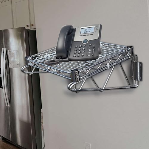 Heavy Duty Chrome Wire Wall Shelf – Commercial Grade Storage Rack, NSF Certified, Adjustable Mounting Brackets, Steel Wire Design for Kitchen, Garage, or Retail (18" x 36") - size: 18" x 36"