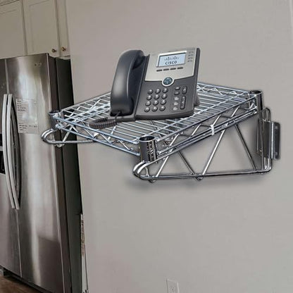Heavy Duty Chrome Wire Wall Shelf – NSF Certified Commercial Storage Rack with Mounting Brackets – Steel Wire Shelf for Kitchen, Restaurant, Garage, or Pantry (14" x 72") - size: 14" x 72"