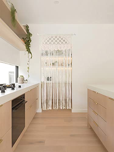 kiido Macrame Curtain for Doorway Window Large Boho Wall Hanging Handmade Bohemian Decor Wedding Backdrop Arch Room Divider for Bedroom Living Room Apartment, 30''W x 78''L