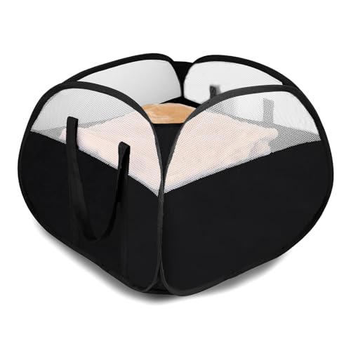 Laundry Basket with Handles 90L, Collapsible Laundry Baskets, Foldable Laundry Basket, Tear-proof Dirty Clothes Pop Up Hampers for Laundry, Bedroom, Bathroom, Dorm, Kids Room, Travel or Campout Black - color: Black