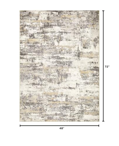 Area Rugs for Living Room: 4x6 Abstract Washable Rug Modern Neutral Large Soft Stain Resistant Non-Slip Backing Machine Table for Bedroom Dining Room Indoor Home Office Carpet - Gold Brown - color: Gold Brown, size: 4' x 6' (Rectangular)