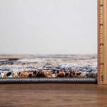 Keen Home Design Runner Rugs - 32"x91" Non-Shedding, Thick Pile Abstract Rugs for Kitchen, Living Room, Bedroom, Dining Room, Entryway - Size: 2'8" x 7'7", Skies Multi - color: Skies Multi, size: 2'8" x 7'7" (Runner)