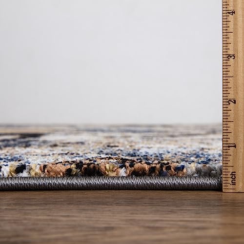 Keen Home Design Runner Rugs - 32"x91" Non-Shedding, Thick Pile Abstract Rugs for Kitchen, Living Room, Bedroom, Dining Room, Entryway - Size: 2'8" x 7'7", Skies Multi - color: Skies Multi, size: 2'8" x 7'7" (Runner)