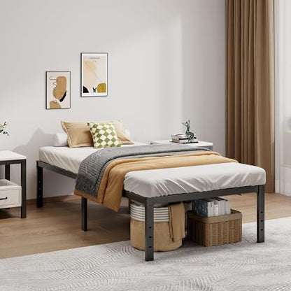LUMUNANCE Metal Bed Frame Twin Size - 16 Inch Heavy-Duty Twin Platform Bed Frame No Box Spring Needed, Easy Assembly, Noise-Free, Sturdy Mattress Foundation, Underbed Storage Space - size: Twin, style: 16 Inch