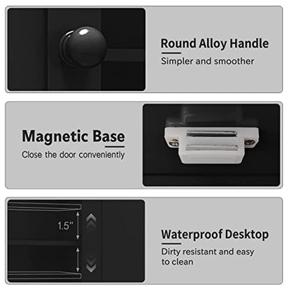 TaoHFE Black Medicine Cabinet Bathroom Over the Toilet Storage Cabinet | Wall Medicine Cabinet Organizer with 2 Door Adjustable Shelves, Wooden Modern Bathroom Shelves Wall Mounted Laundry Room - color: Black