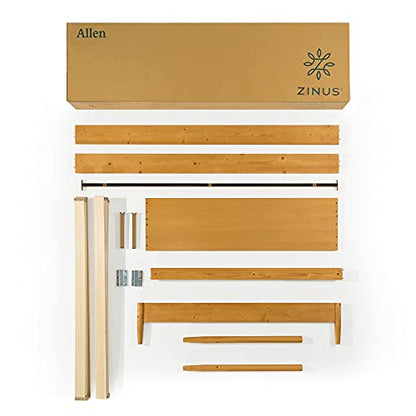 Zinus Allen Mid Century Wood Platform Bed Frame, Full - color: Natural, size: Full
