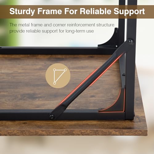 FDW 47 inches Computer Desk/Home Office Desk/Writing Study Table/Modern Simple Style PC Desk with Metal Frame,Brown - color: Brown, size: 47 Inches